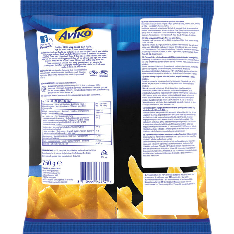 Aviko Supercrunch airfryer pommes frites 750 grams
