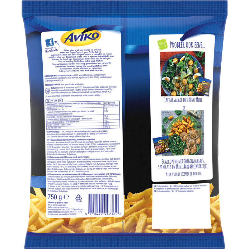 Aviko Supercrunch airfryer dunne friet 750 grams
