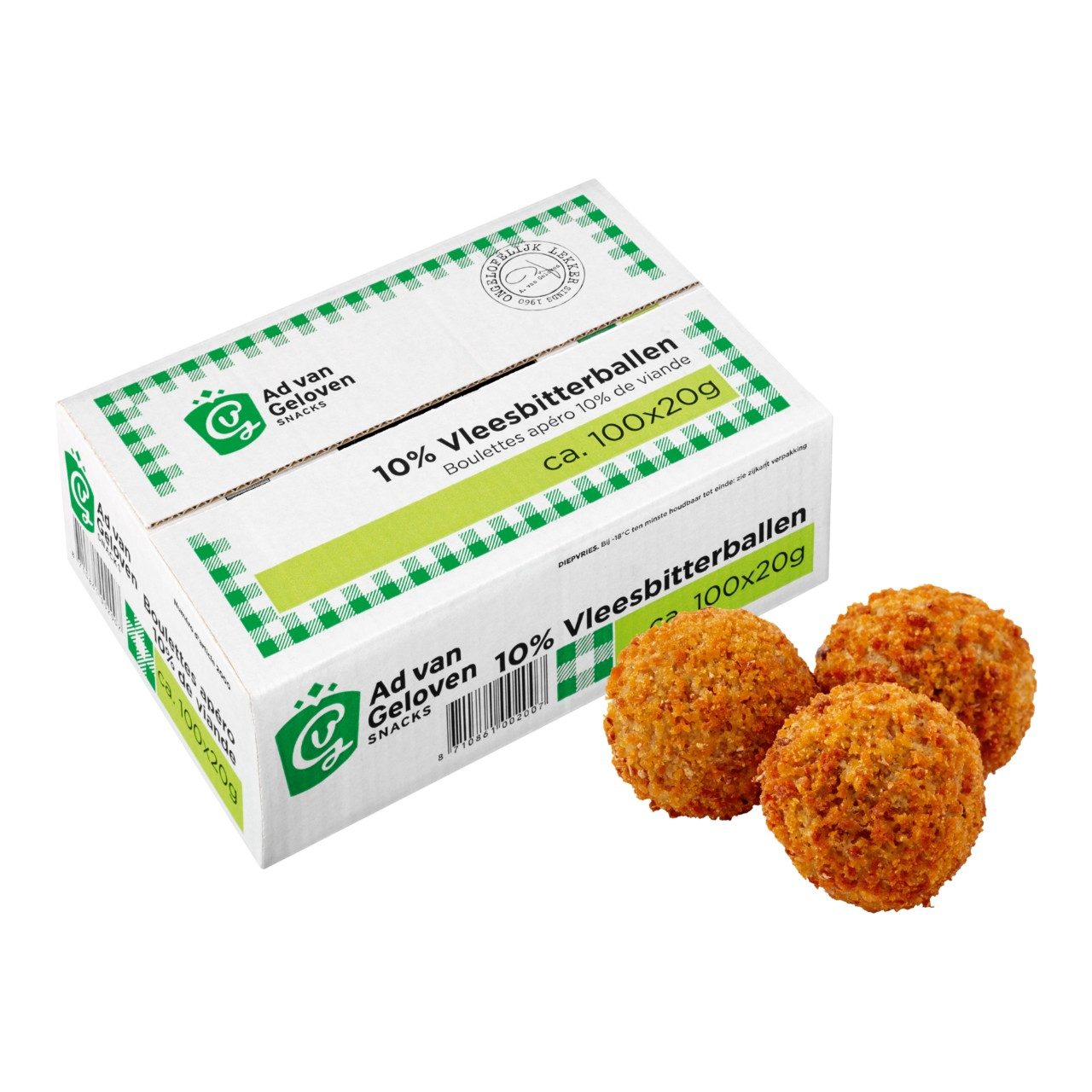Ad van Geloven - Vleesbitterballen 10% vlees - 100 pieces à 20 grams