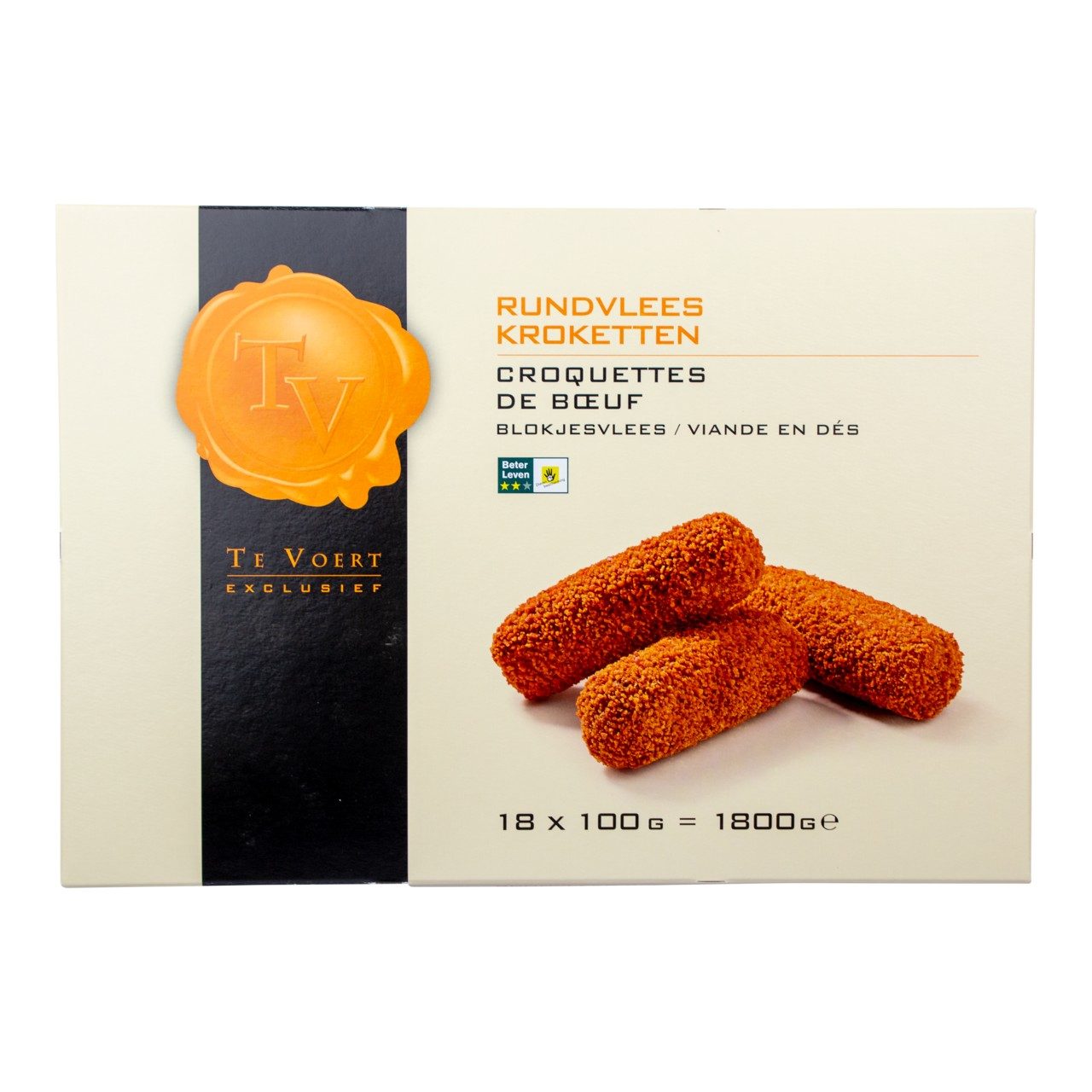 Te Voer - Rundvlees kroketten 18 pieces à 100 grams