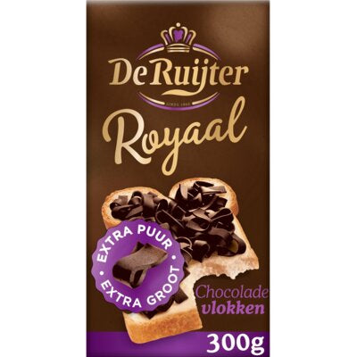 De Ruijter Royaal chocolade vlokken extra puur 300 gr