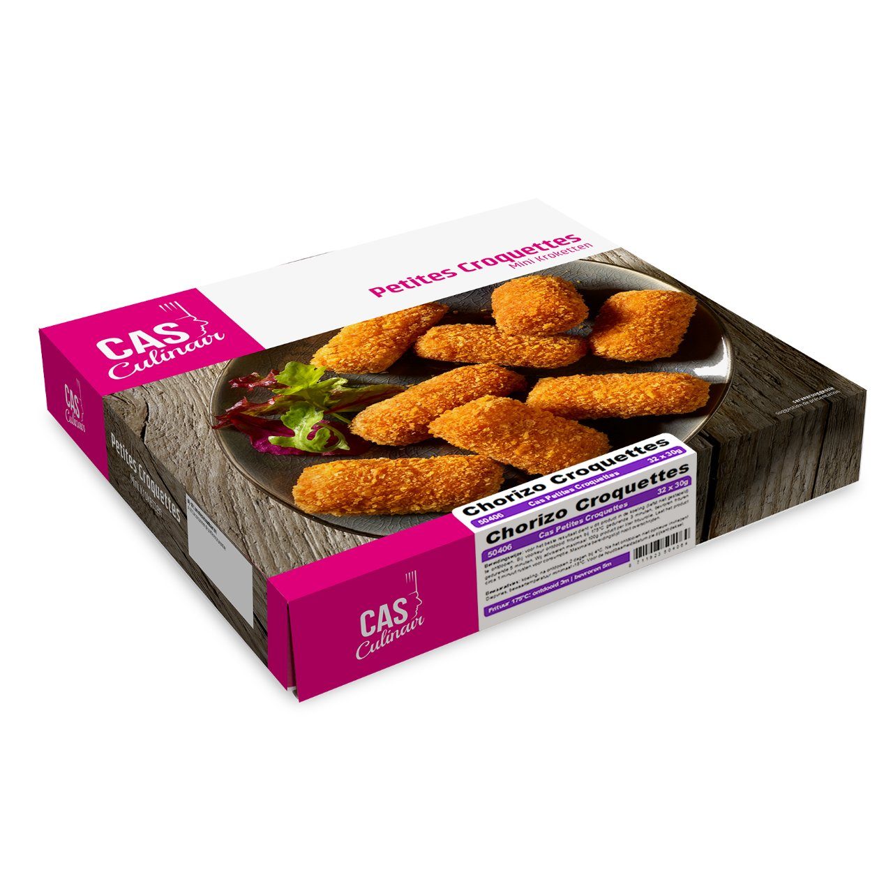 CAS Culinair - Petites croquettes chorizo - 32 pieces à 30 gram