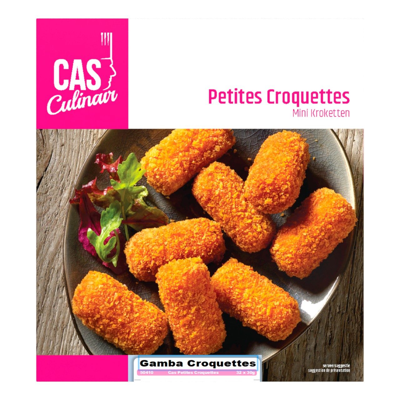 CAS Culinair - Petites croquettes gamba - 32 pieces à 30 grams