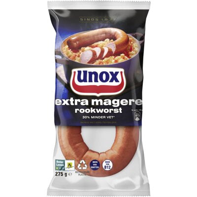 Unox extra magere rookworst 275gr