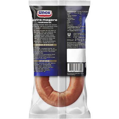 Unox extra magere rookworst 275gr